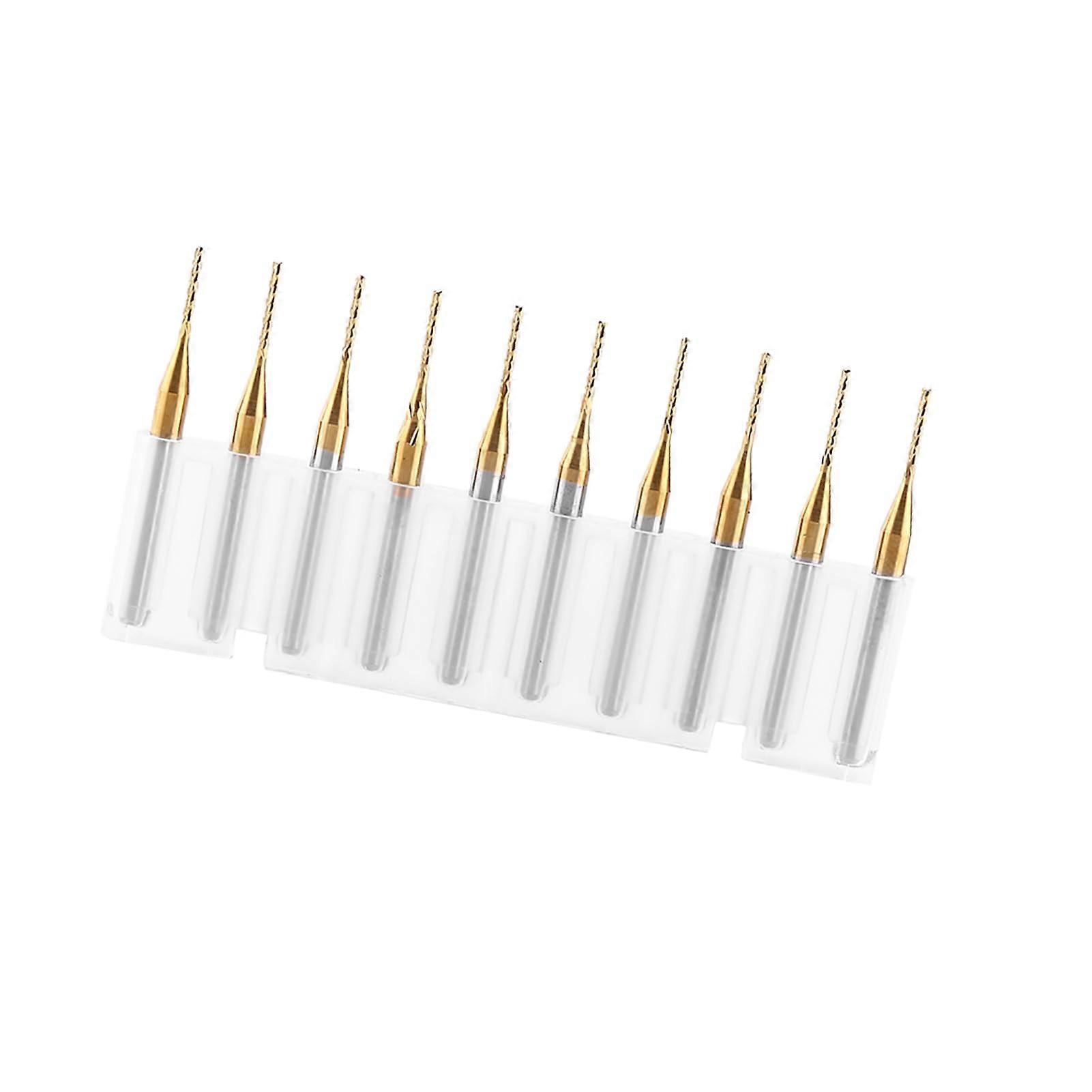 10pcs Titanium Coated Tungsten Carbide End Mill Bits 3.175mm PCB Milling Cutter  Precision