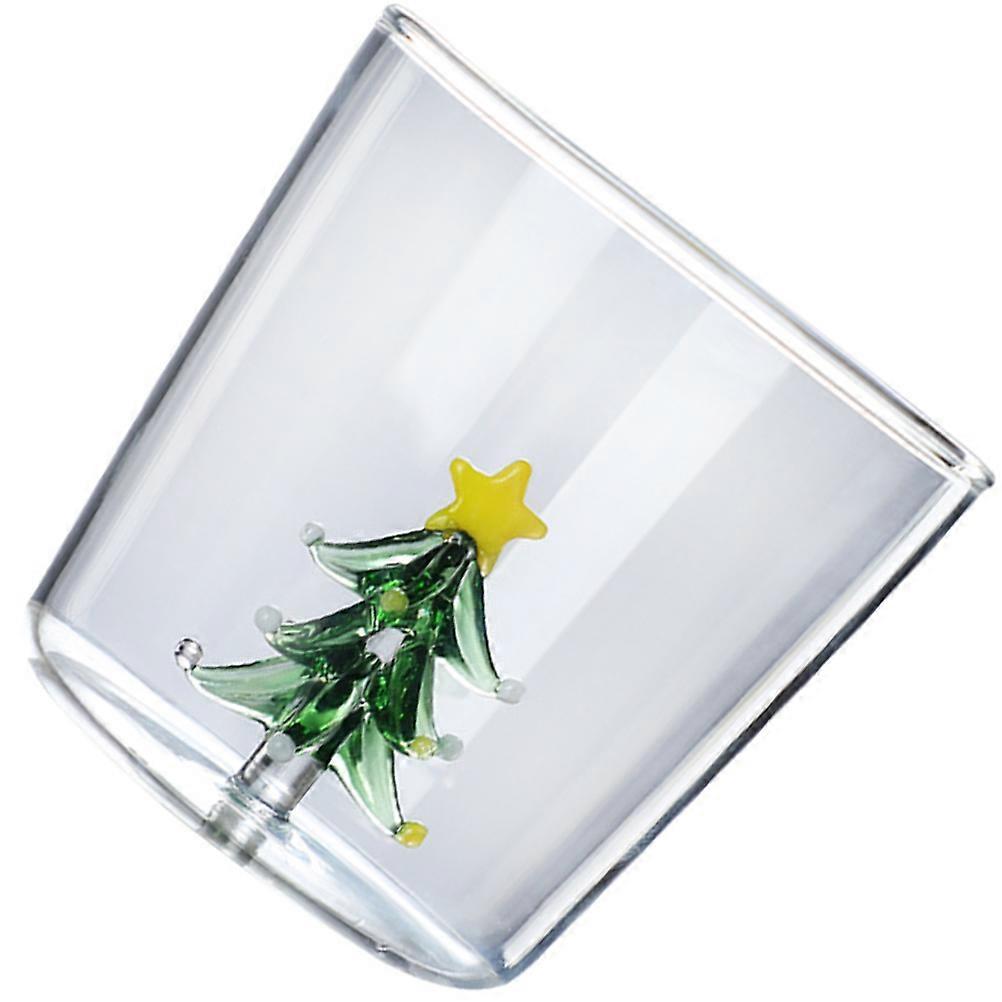 3D Drinking Glass Featuring Built-in Tree for Home Use 300Ml Clear Cup