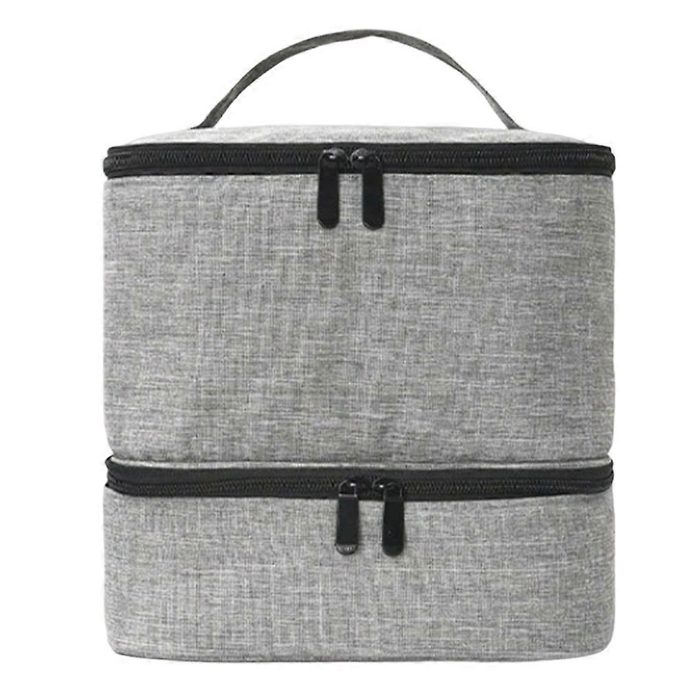 Double-Layer Storage Bag Portable Organizer Travel Essential Oil Storage Box Multi-Function Storage Bag