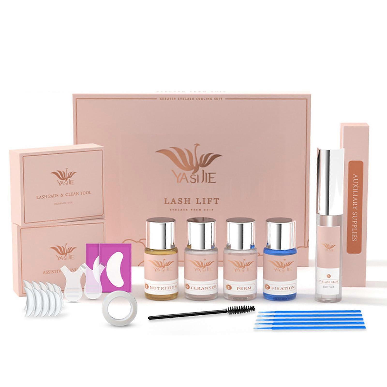 Lash Lift Kit for Beginners with Gentle Perming Solution, LongLasting Curl, Pink, Salon Quality