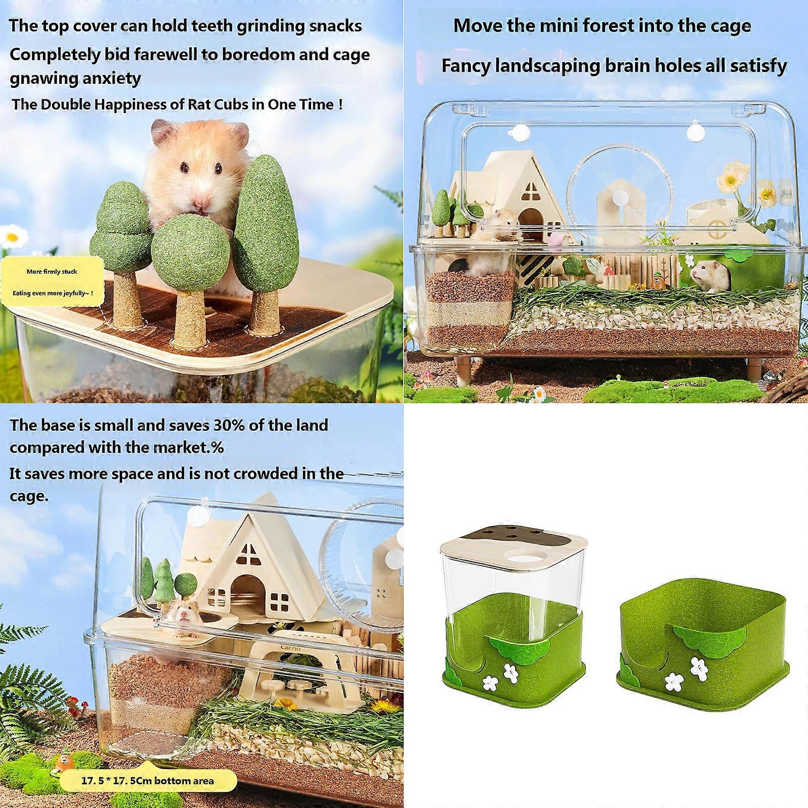 Natural Behavior Simulators Sand Bath Box For Hamsters With Deep Digging Space And Visible Side For Observation Multicolor