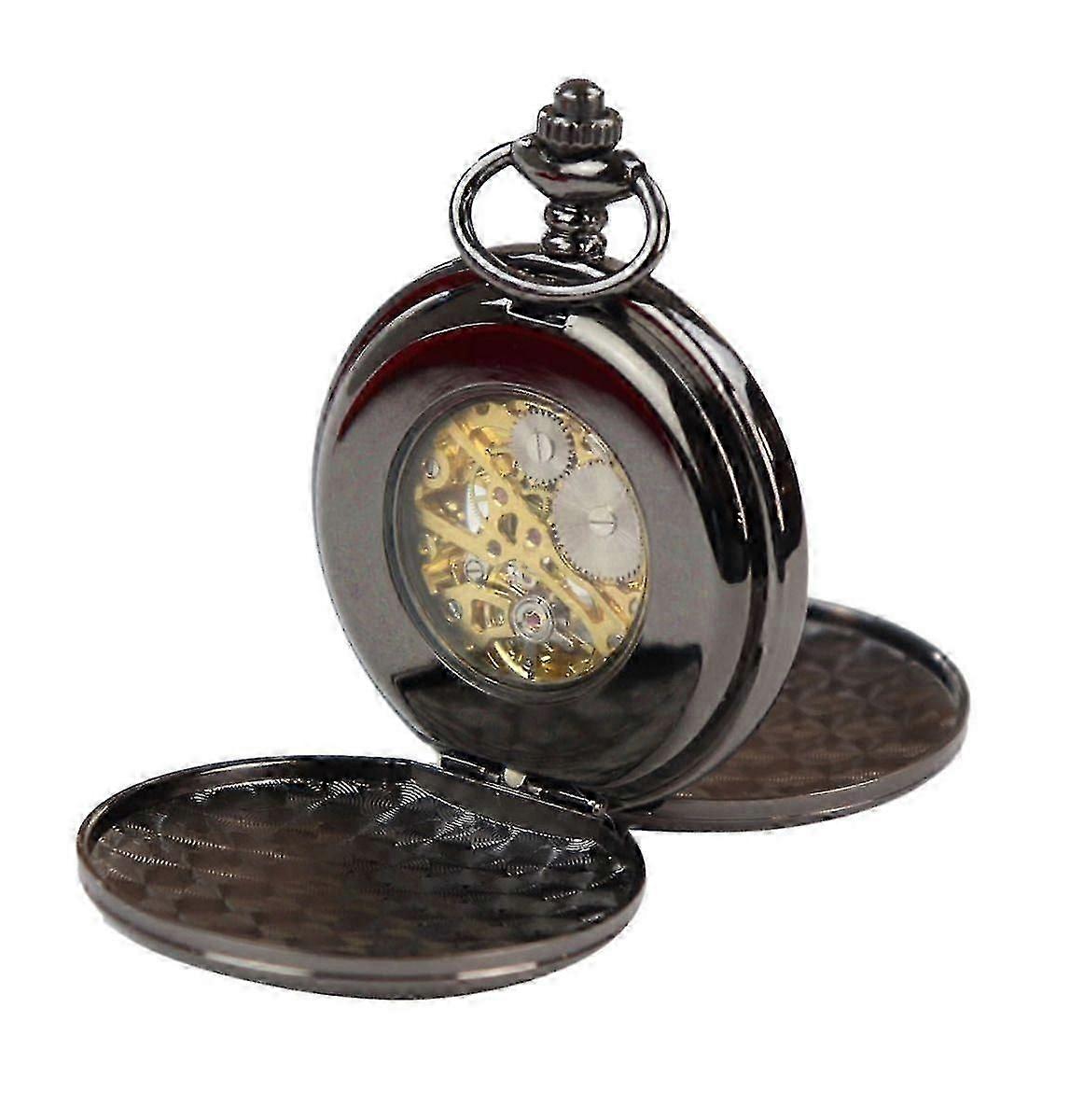 Classic Mechanical Pocket Watch Vintage Skeleton Automatic