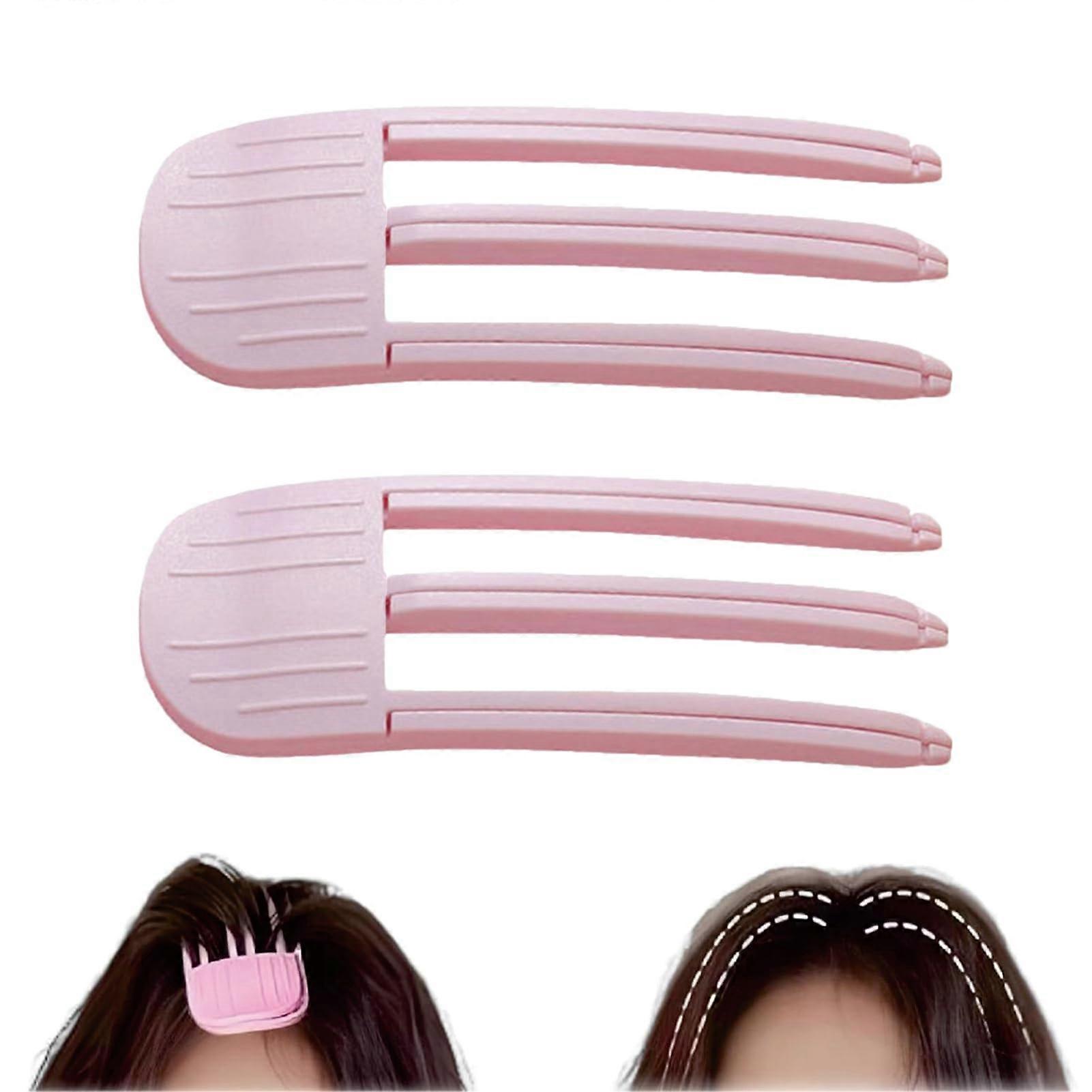 2Pcs Pink Hair Volume Clip for Fluffy Bangs, No Trace Root Lifting Styling Tool Reusable
