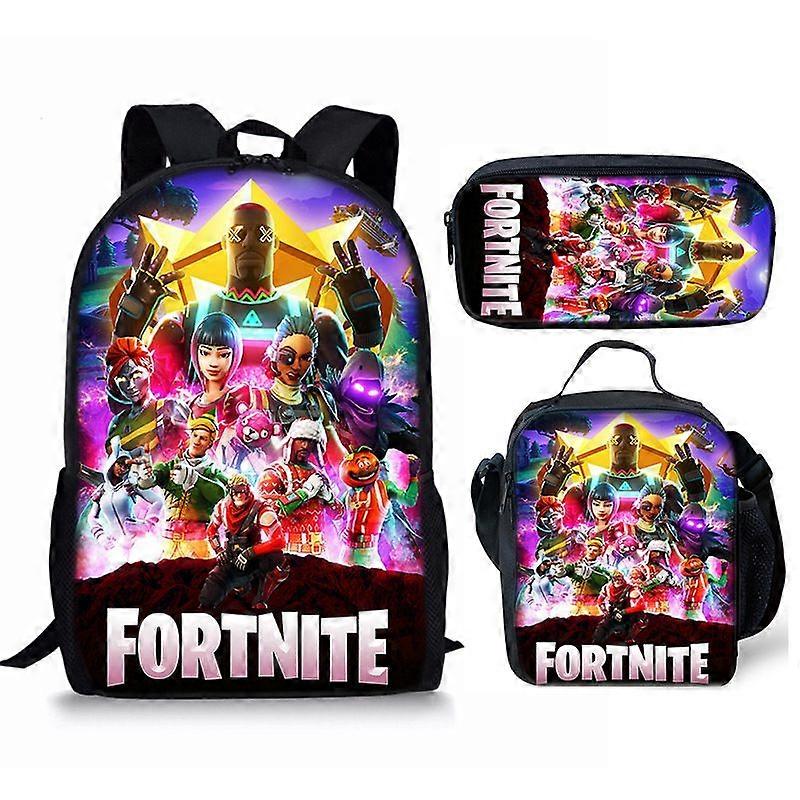 Fortnite Fortnite Backpack Large Capacity Three-piece Set Peripheral Backpack Student School Bag
