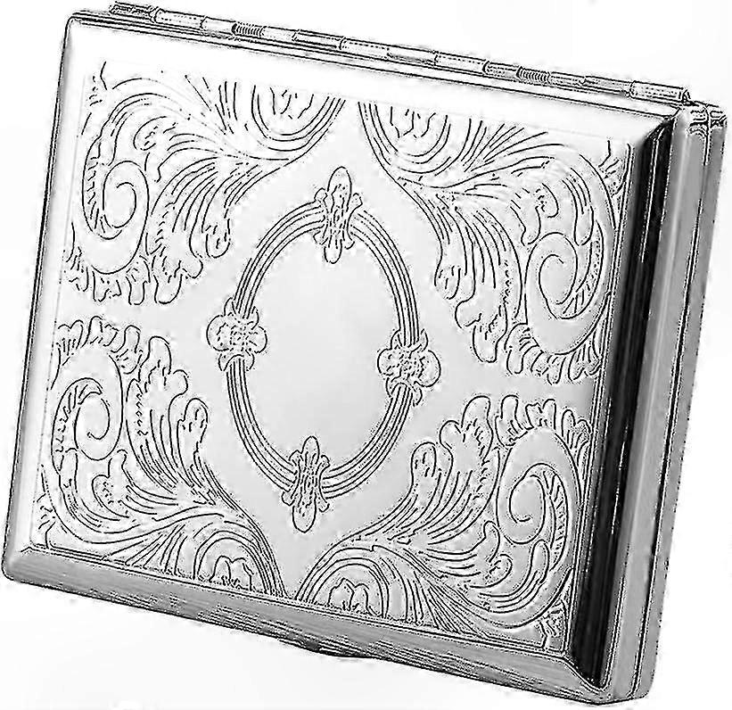 Stylish Silver Cigarette Case for 20 Cigarettes - Portable Gift Box