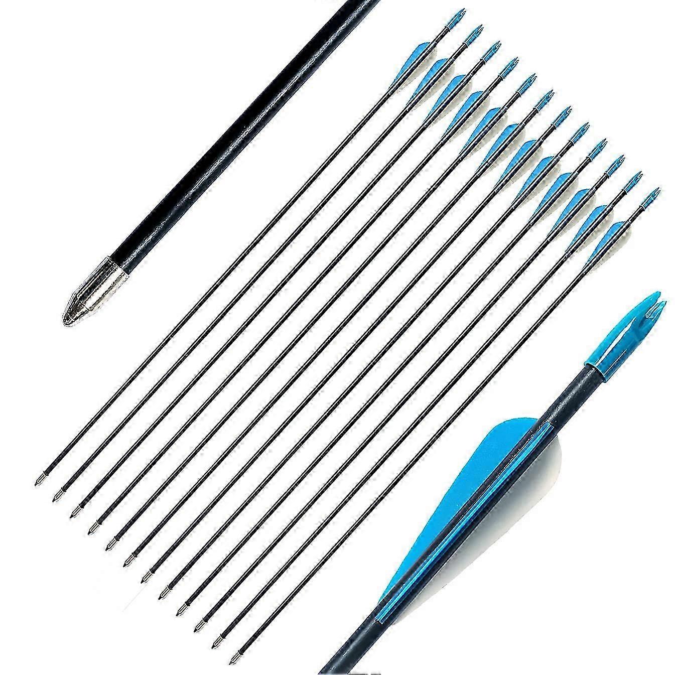 12-Pack 30" Fiberglass Practice Arrows for All Bows