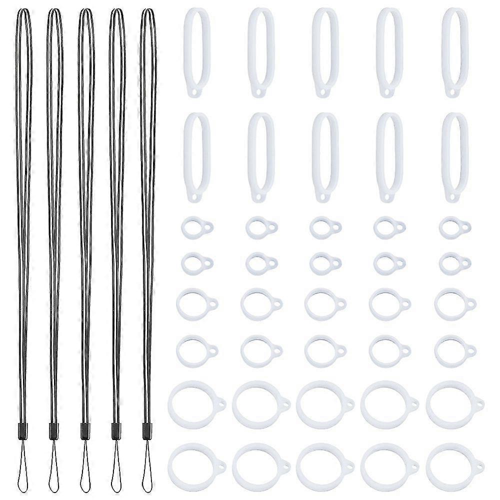 Rubber Lanyard Straps with Silicone Pendant Mixed color