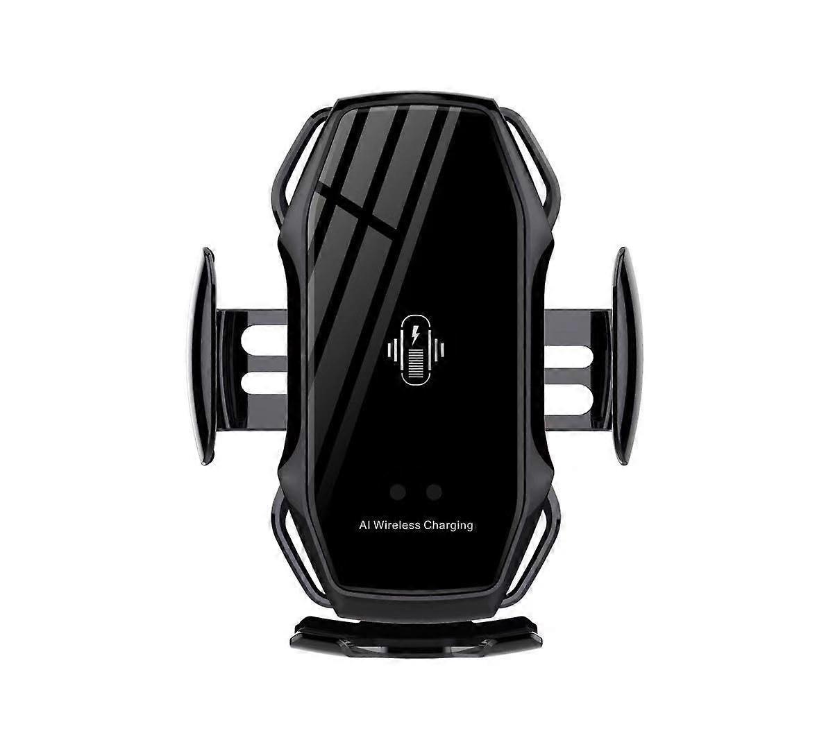 Car Phone Mount with Fast Wireless Charging, Smart Infrared Sensor, 360° Adjustable Holder, Black