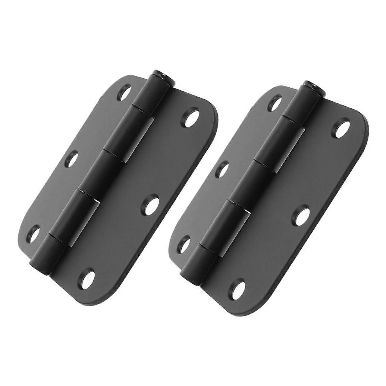 Black Rounded Corner Cabinet Hinges with Smooth Closing, Durable Metal, Modern Finish, 2pcs