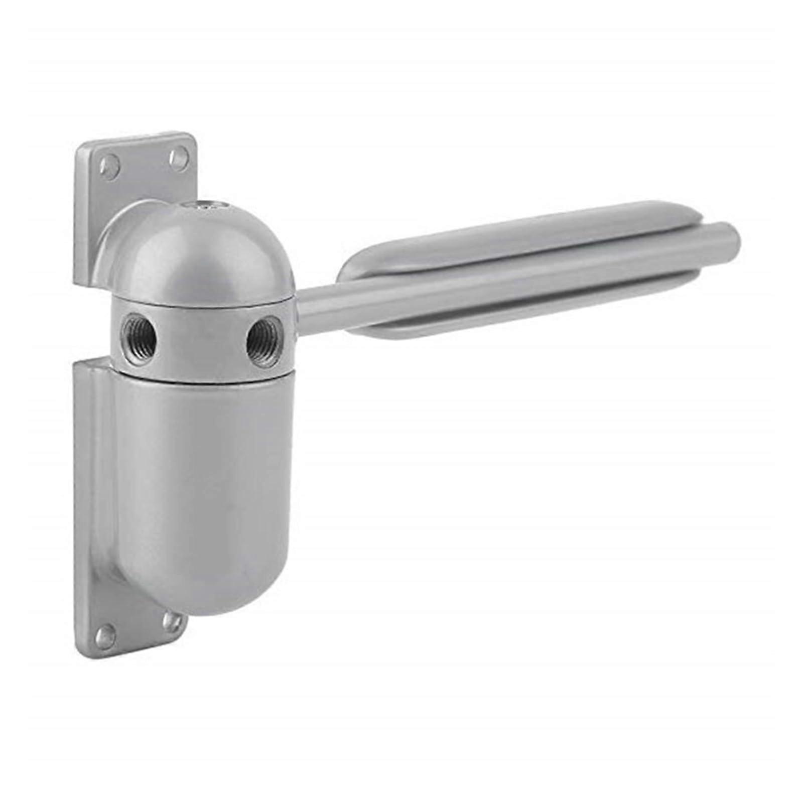 Silver Automatic Door Closer with Adjustable Closing Speed, Fire Rated for Indoor Outdoor Use