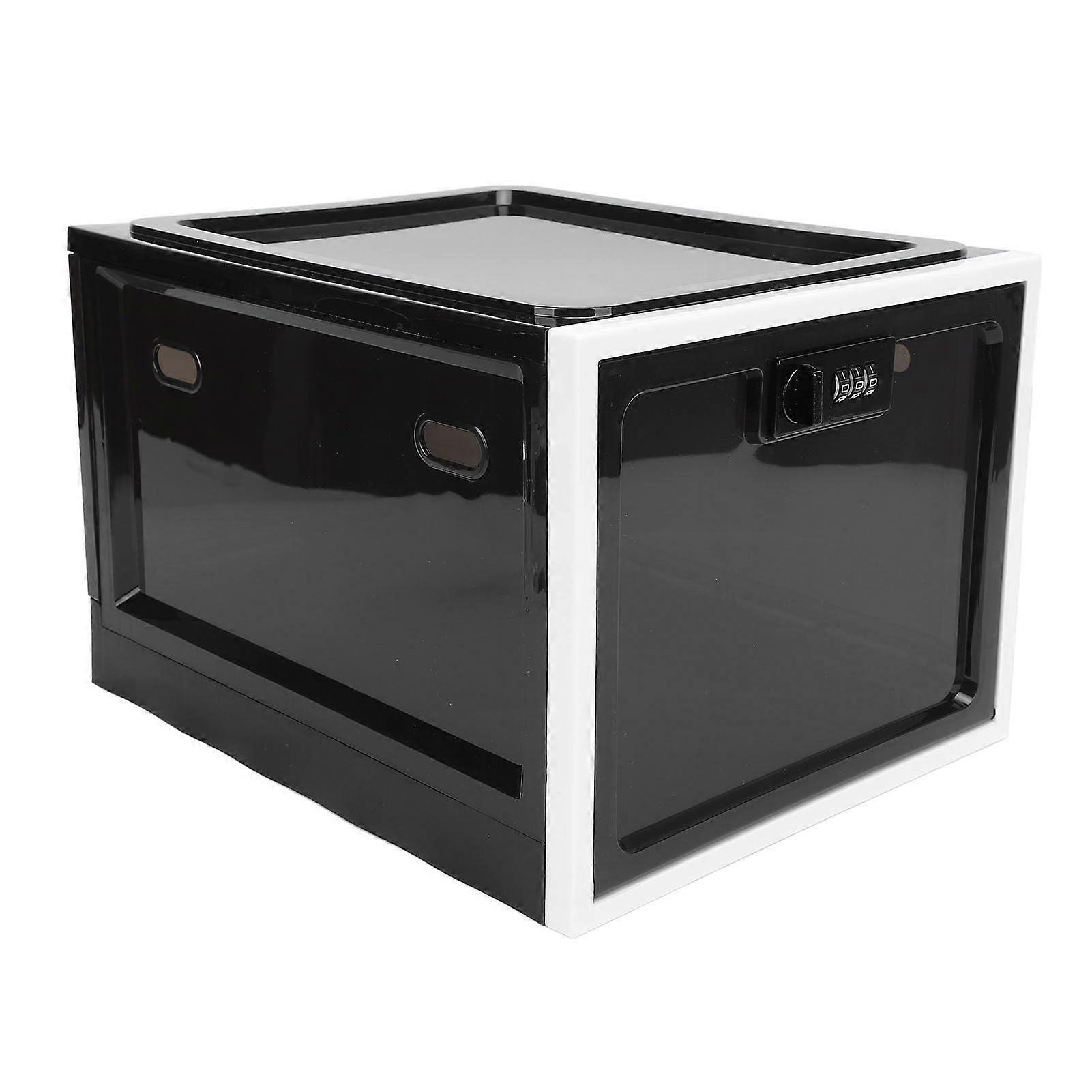 Lockable Fridge Storage Box with Keyless Combination Lock for Secure Food and Snack Storage Black