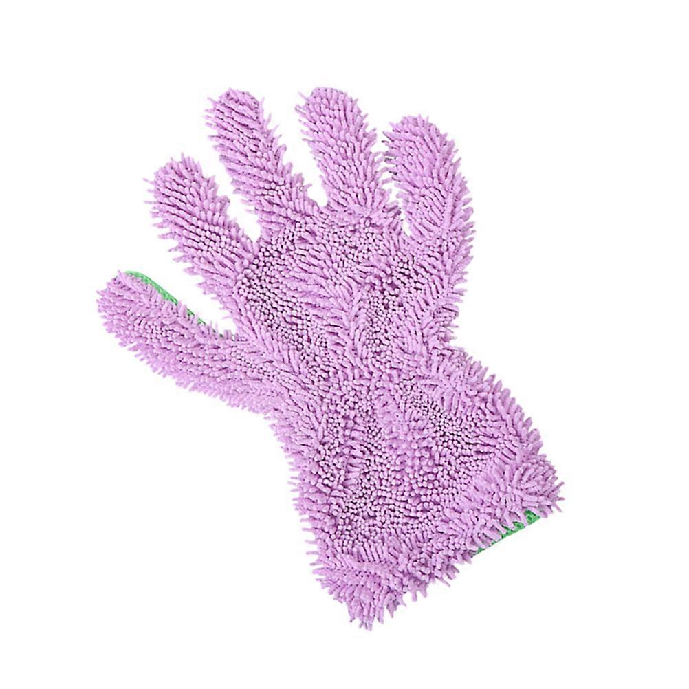 Car Cleaning Mitt Double Side Glove for Dust Wipe Violet