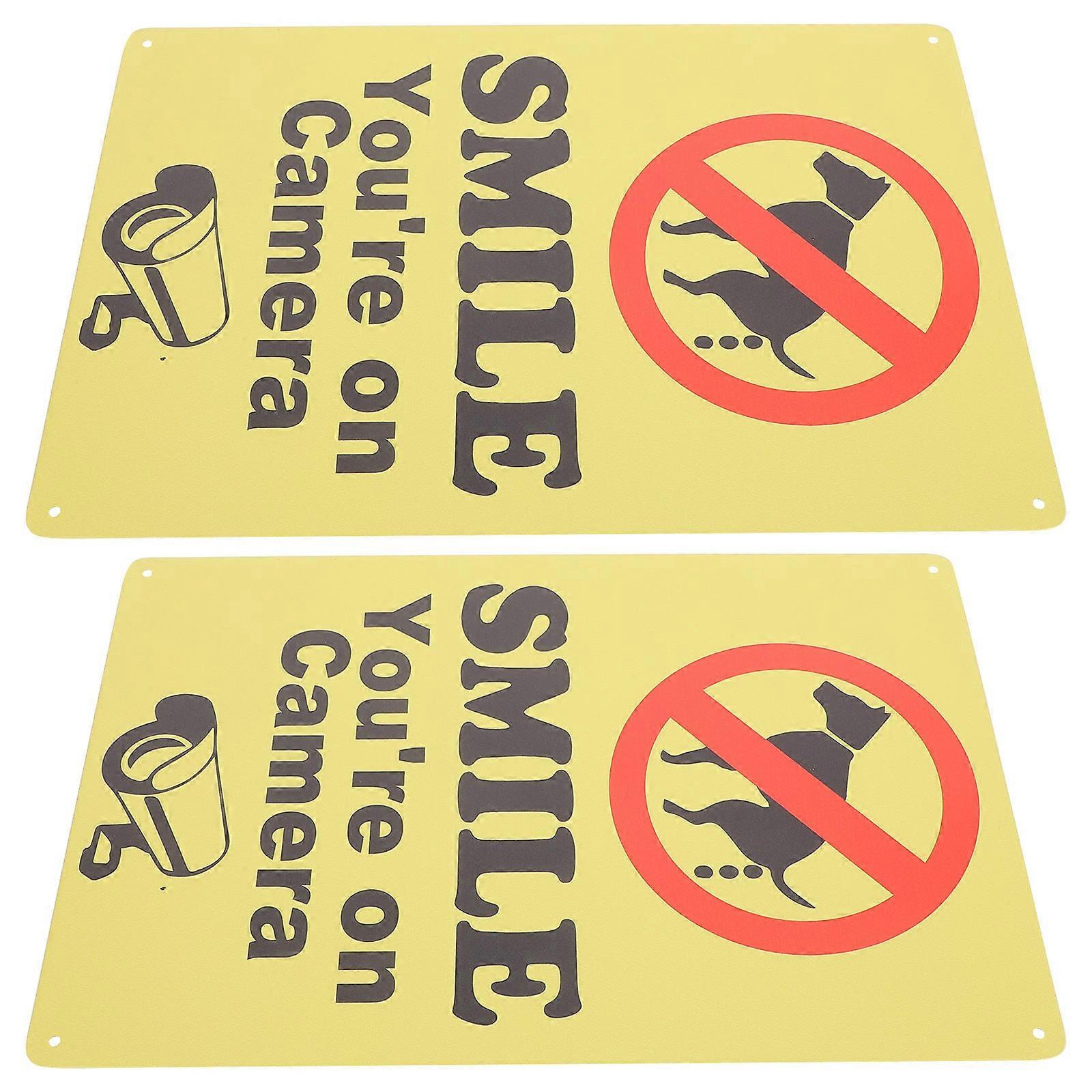 Sign on Camera Sign for Dog Walking Warning 8Pcs