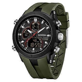 Men's Digital Sports Watch – Dual Display, Snooze Alarm, Waterproof Chronograph with Calendar, Compatible with Outdoor Activities