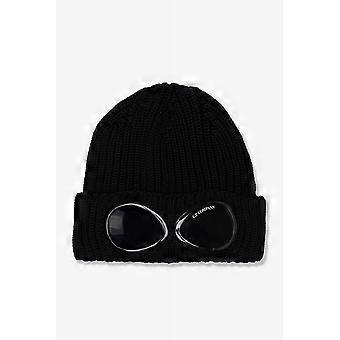 Heren C. P. Company C.p. Company 17cmac122a Merino wol gebreide extra fijne goggle muts - zwart
