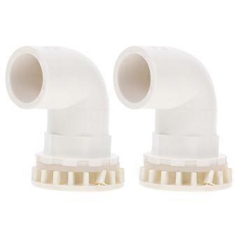 Aquarium-Winkelstück für den Abfluss von Fischbecken, 2 Stück, weißes PVC-Material