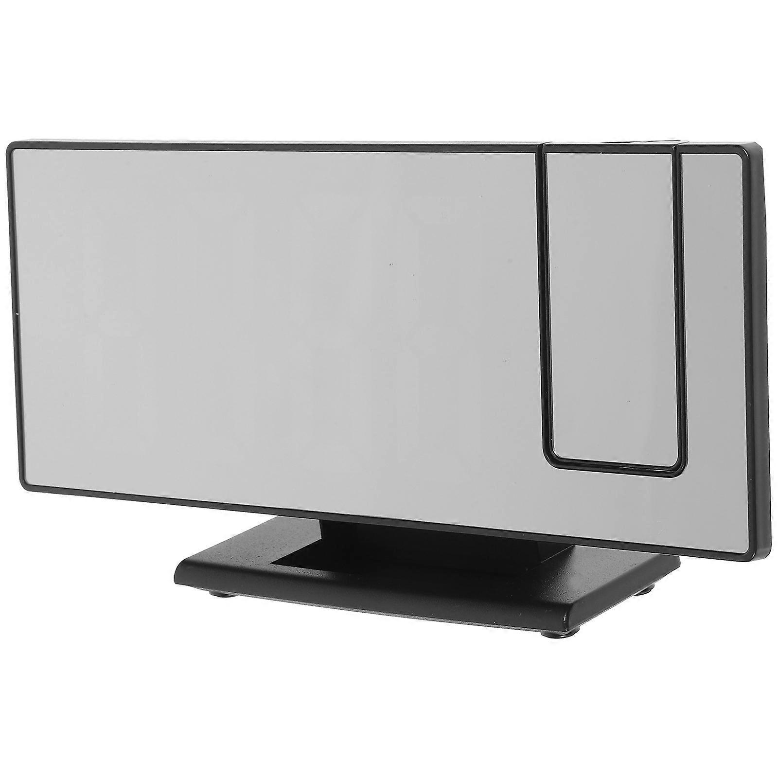Digital Alarm Clock Projector Clock Minimalist Style for Office Desk Silver Rectangular Shape Projection 1Pcs