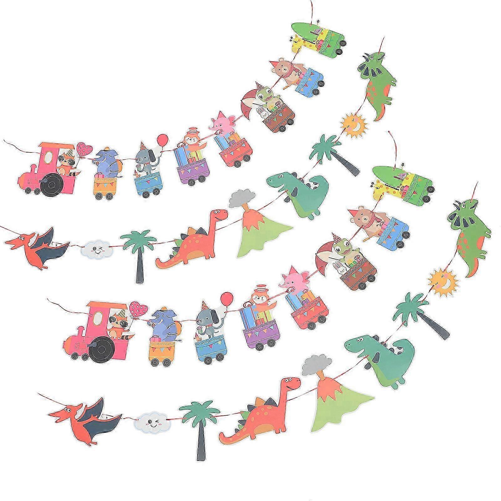 Tropical Decorations Luau Themed Pull Flags for 4Pcs