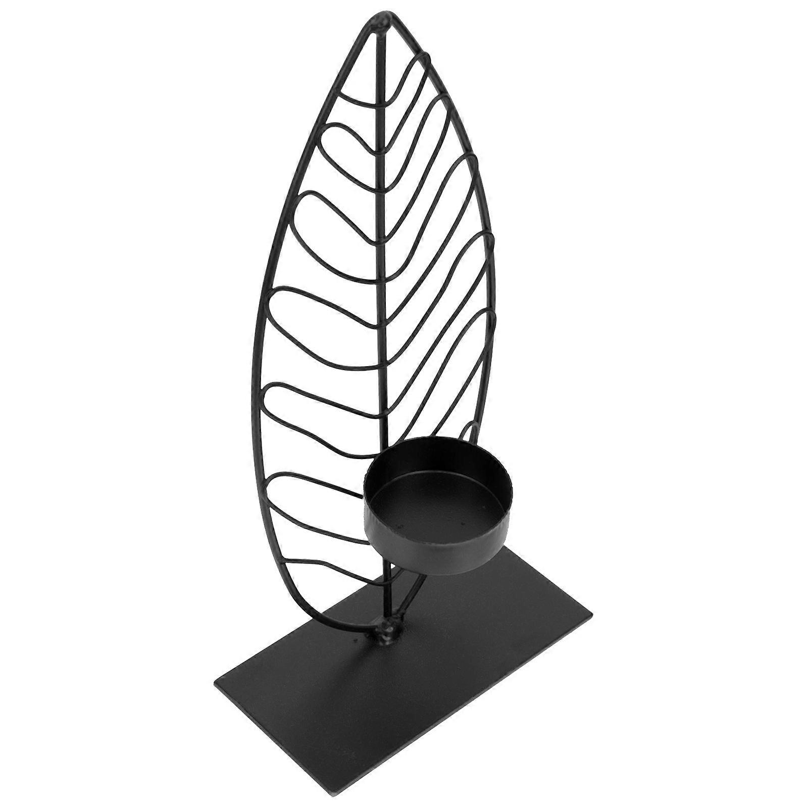 Creative Leaf Candlestick Iron Holder for Decor Home Use
