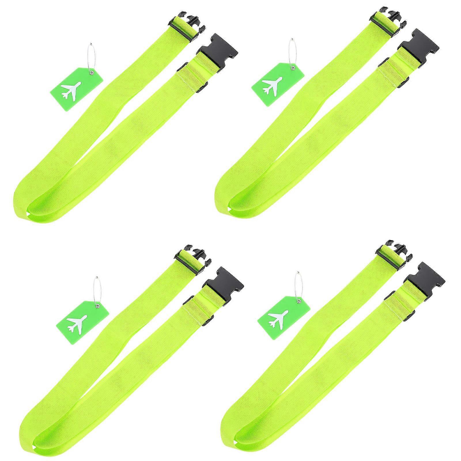 Luggage Straps Set for Suitcase Binding with Tags Adjustable 1Set