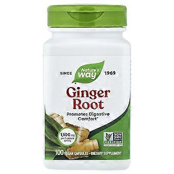 Nature's Way, Ginger Root, 100 Vegan Capsules (550 mg per Capsule), 2-Pack