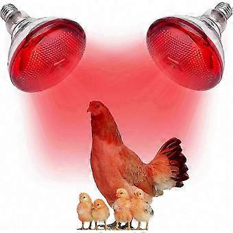 E27 Infrared Heat Lamp Bulb 220V 100-275W Red Brooder Coop Light compatible withChickens Reptiles Pets