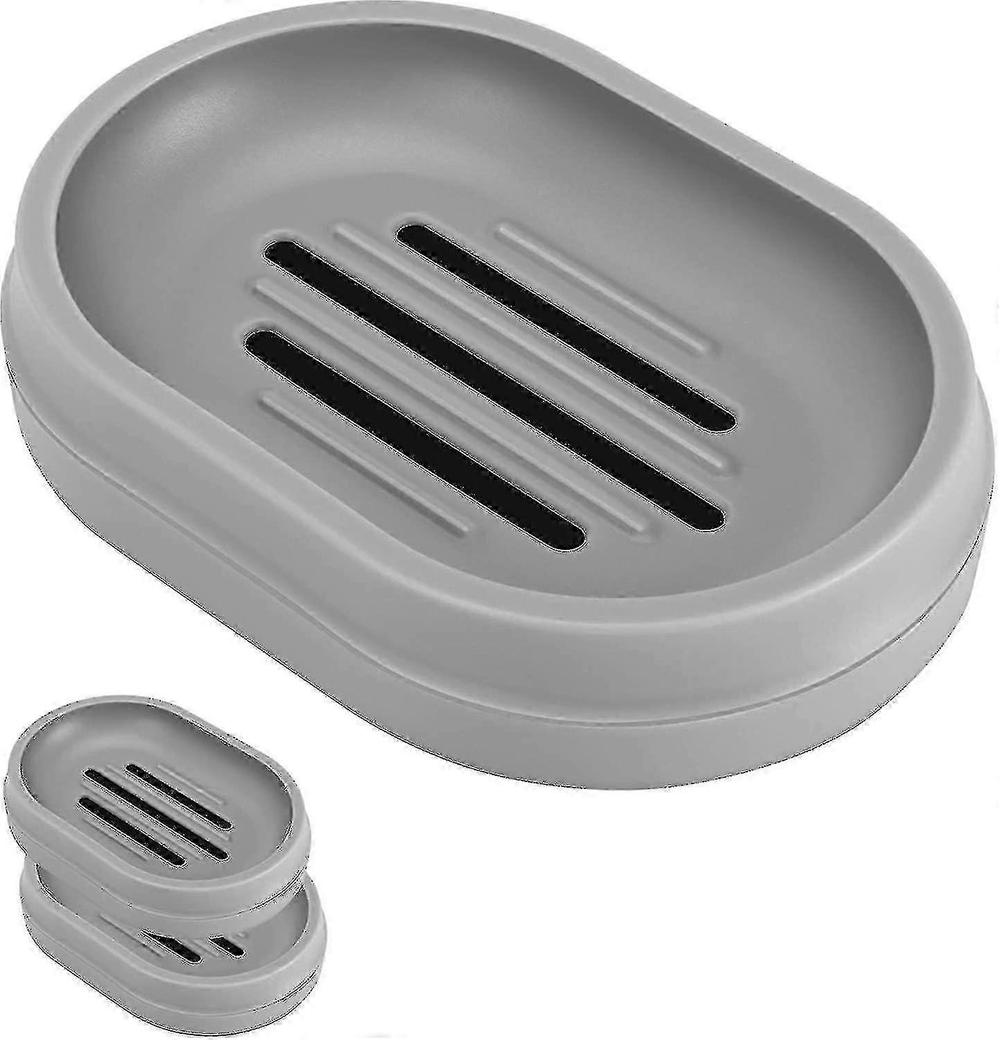 Drain-featured Two-Piece Soap Dishes for Efficient Soap Storage