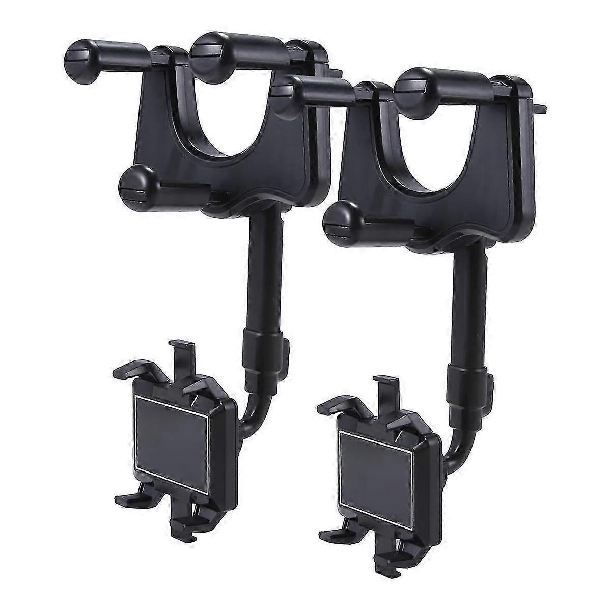 2Pcs Car Rearview Mirror Bracket Cell Phone Bracket Three Claws AR Navigation Car Multi-Function 360  Bracket