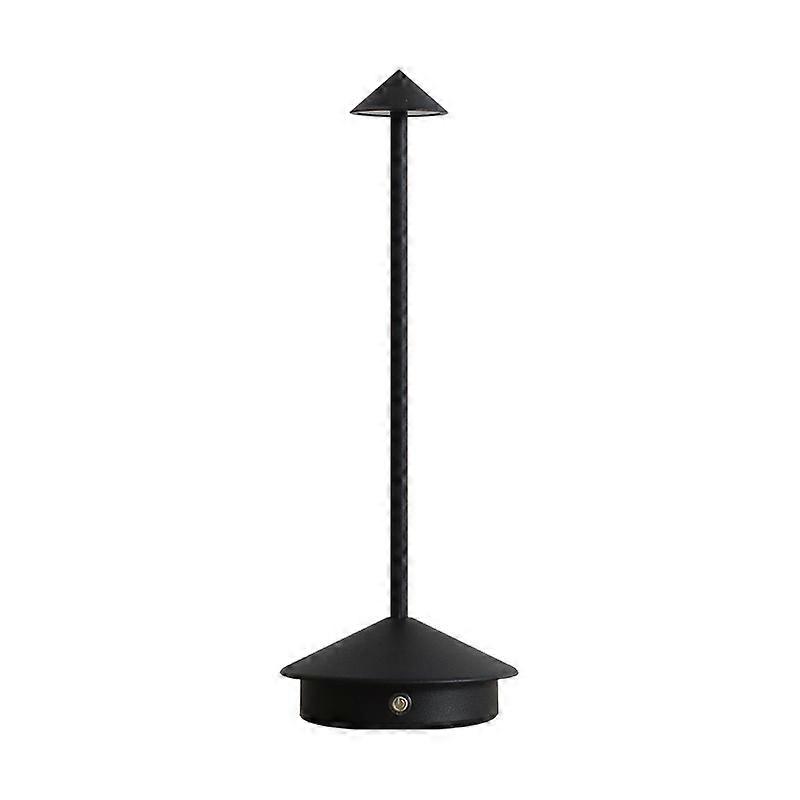 Lampe de table LED Pina Pro noire, intensité variable, IP54, pour intérieur et extérieur, base en acier Corten, charge par prise UE