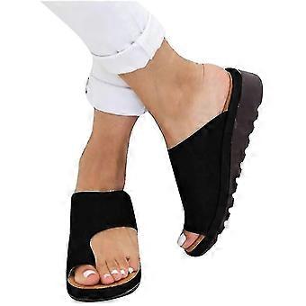 Sandales orthopédiques correctrices d'oignon, chaussures confortables à plateforme en cuir PU pour femmes