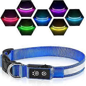 Led Luminous Collar Dog Collar Usb Rechargeable Waterproof 7 Color ChangingGift