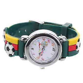 Quartz Movement Cartoon Soccer Watch for Kids with 3D Silicone Design