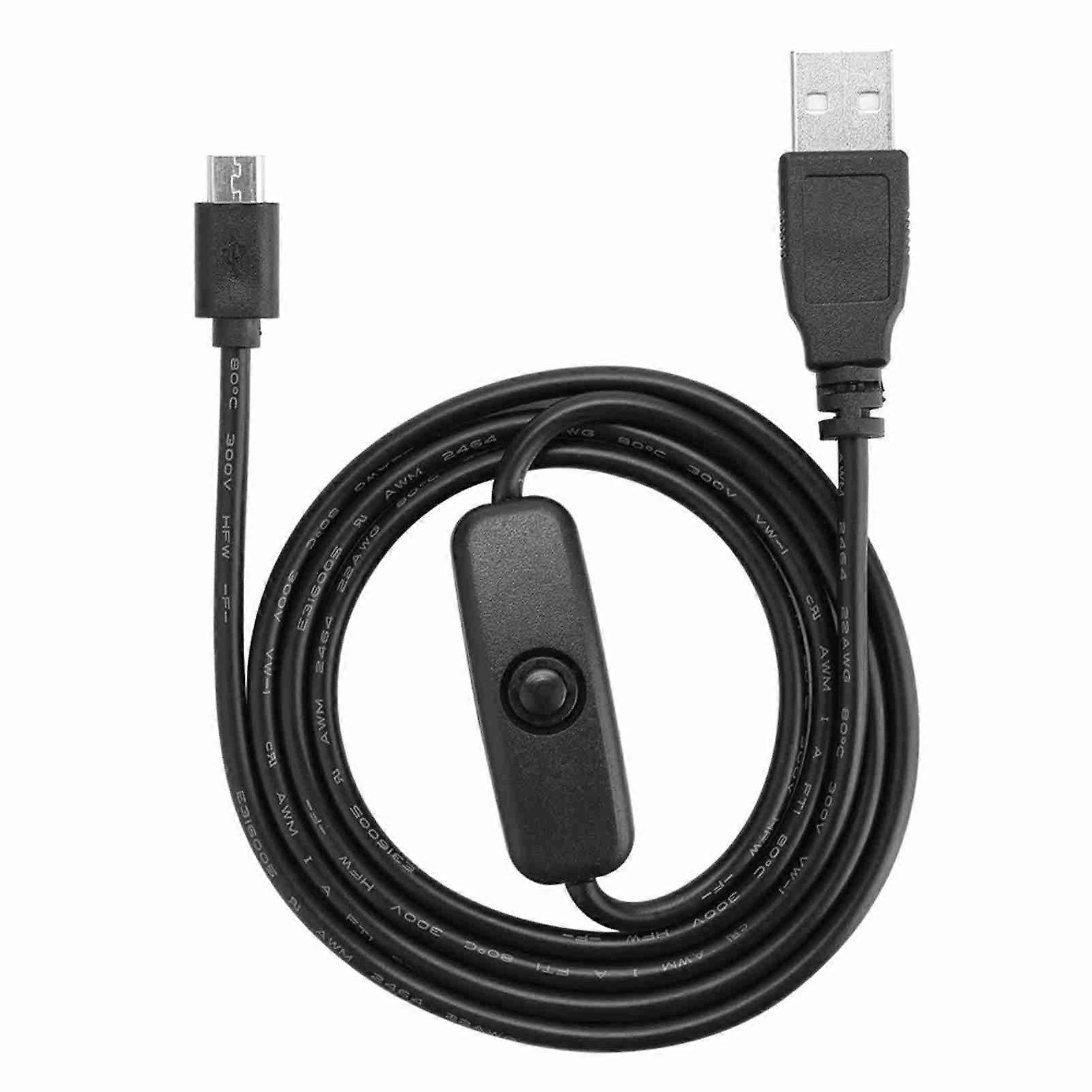 Cable de alimentación micro USB con interruptor de marcha/arrt para Raspberry Pi 3/2/B/B+/A