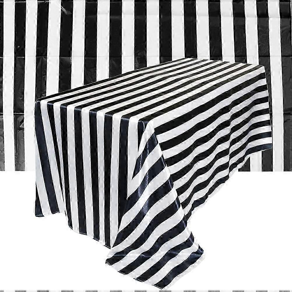 Striped Tablecloth Plastic Waterproof Rectangle Table Covers 2Pcs Holiday