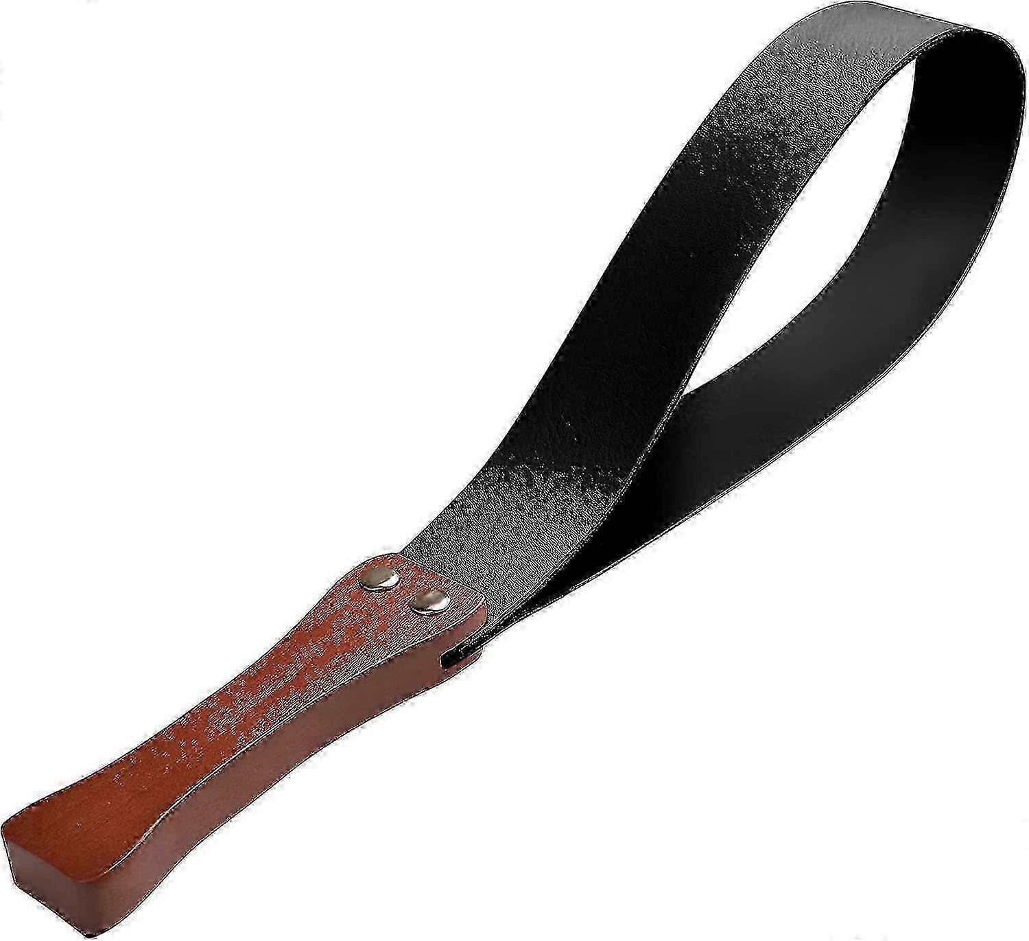 Chicote de couro com cabo de madeira antiderrapante, compatível com cavalos, 45 cm (18 polegadas).