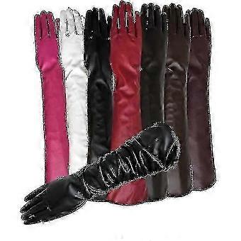 Women   Gloves Leather Silky Lining Long Over Elbow Elegant Mitten 50cm Ns2 26-27