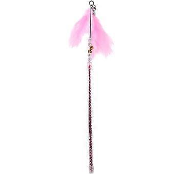 Pet Supplies Bell Cat Toy Wand for Cat Playing Pink Fringe