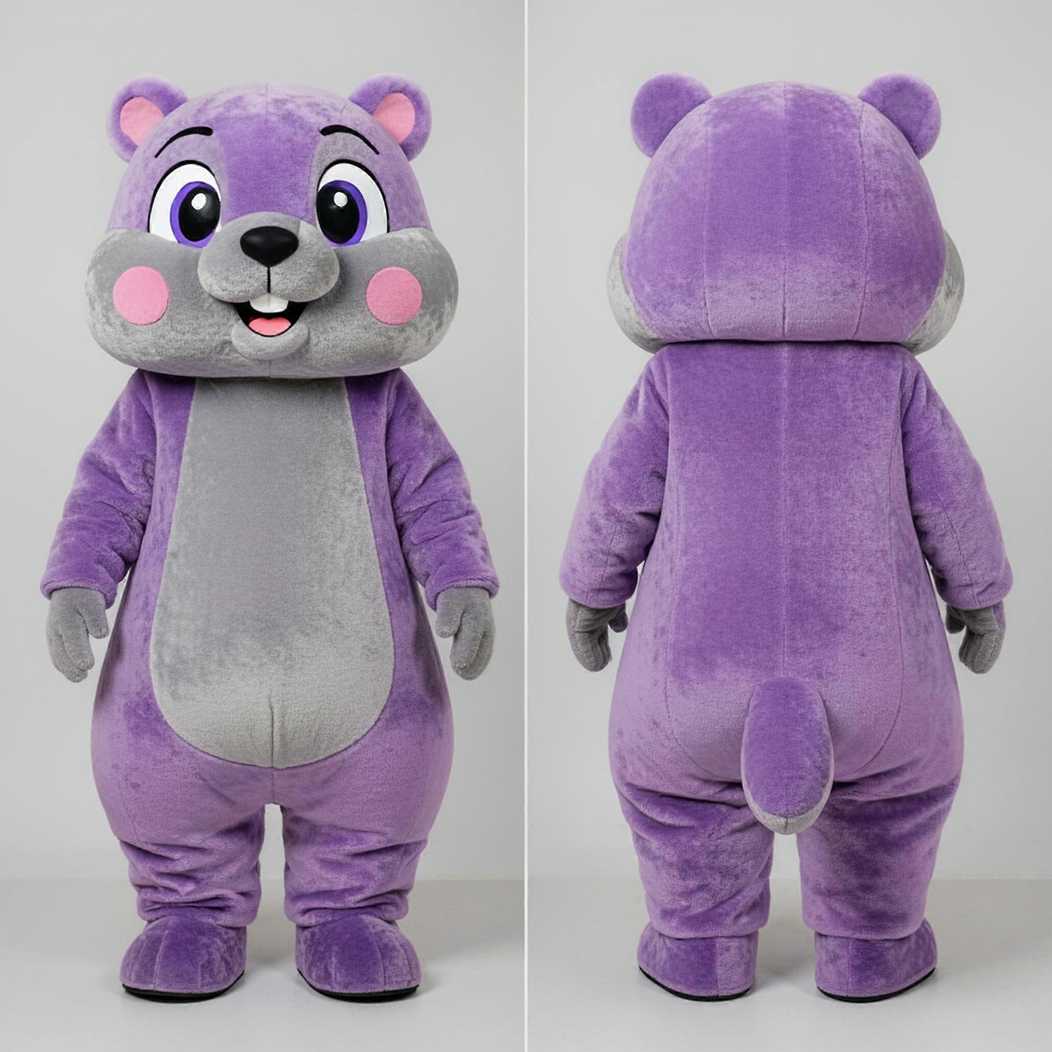 MASTICOT Lavender Rounded Marmot Mascot