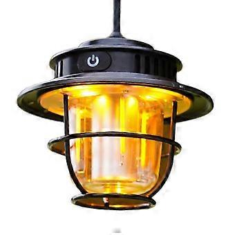 LED camping lamp, retro hanging lamp, portable, continuously dimmable, waterproof, rechargeable, outdoor lantern-SNNGV