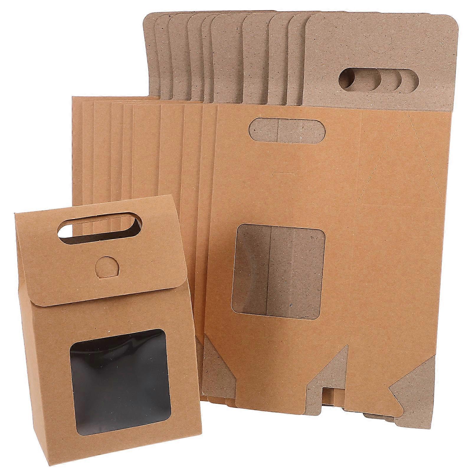Brown Paper Gift Boxes for Wedding Kraft with Clear Window
