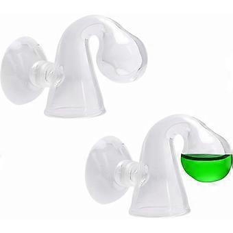 Akvarium CO2-testsett, 2-pakning akvarium CO2-monitor, CO2-dråpekontrollør i klart glass for fiskekar (med sugekopp)