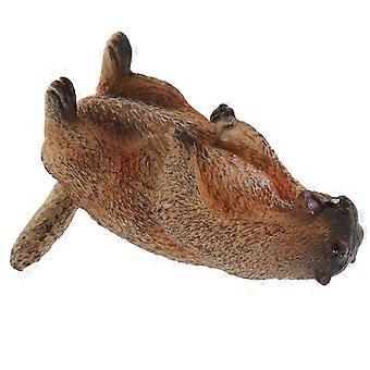 7,5 x 6 x 3,5 cm, educatief PVC-beeldje van een staande marmot voor kinderen, educatief speelgoed en decoratie, lichtbruin, dierenmodel