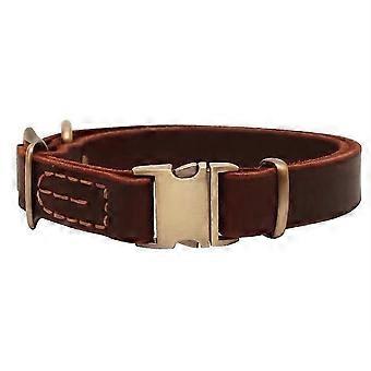 Hundehalsbånd i skinn i vintage-stil