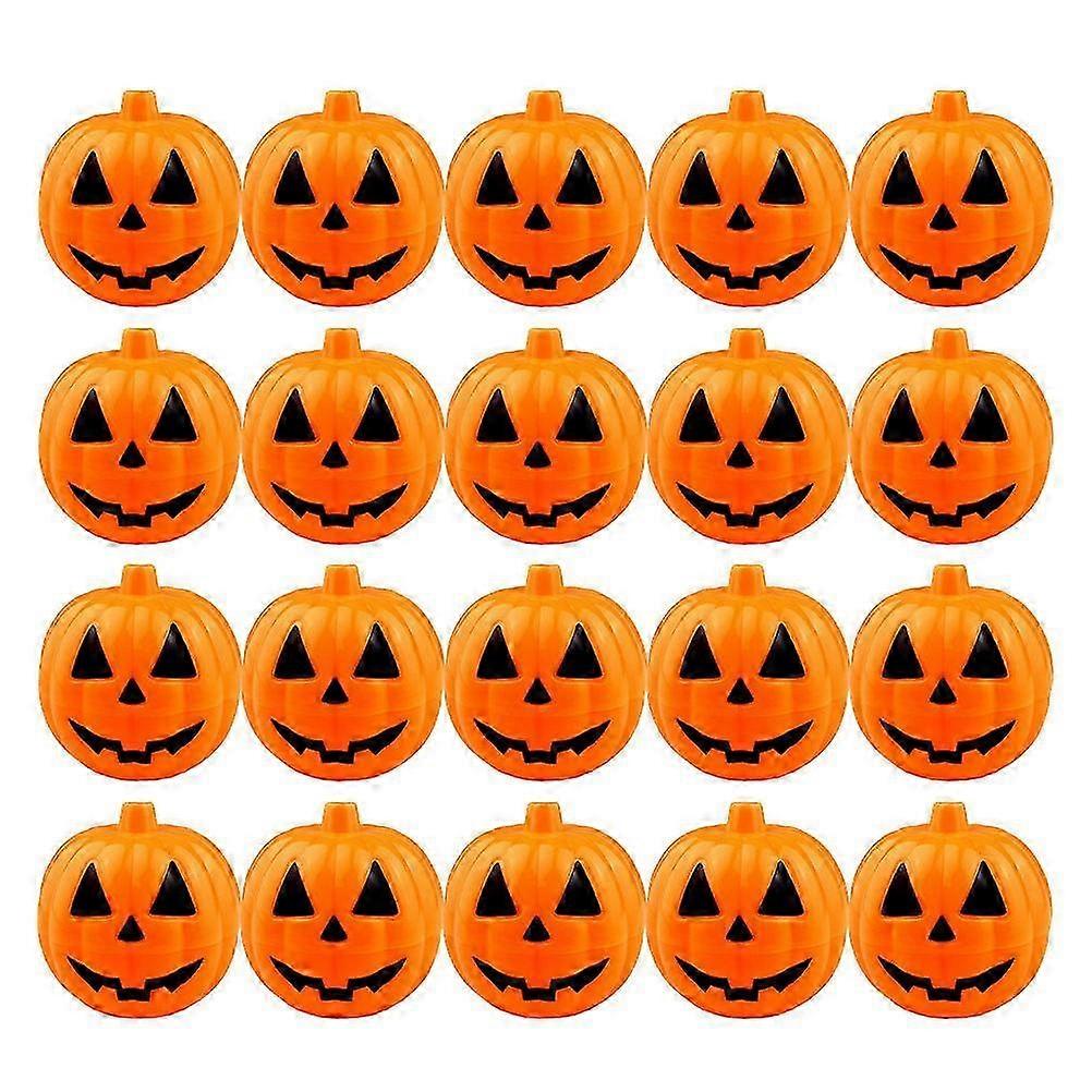 20Pcs Orange Plastic Pumpkin Candy Holders Compatible with Halloween Decor