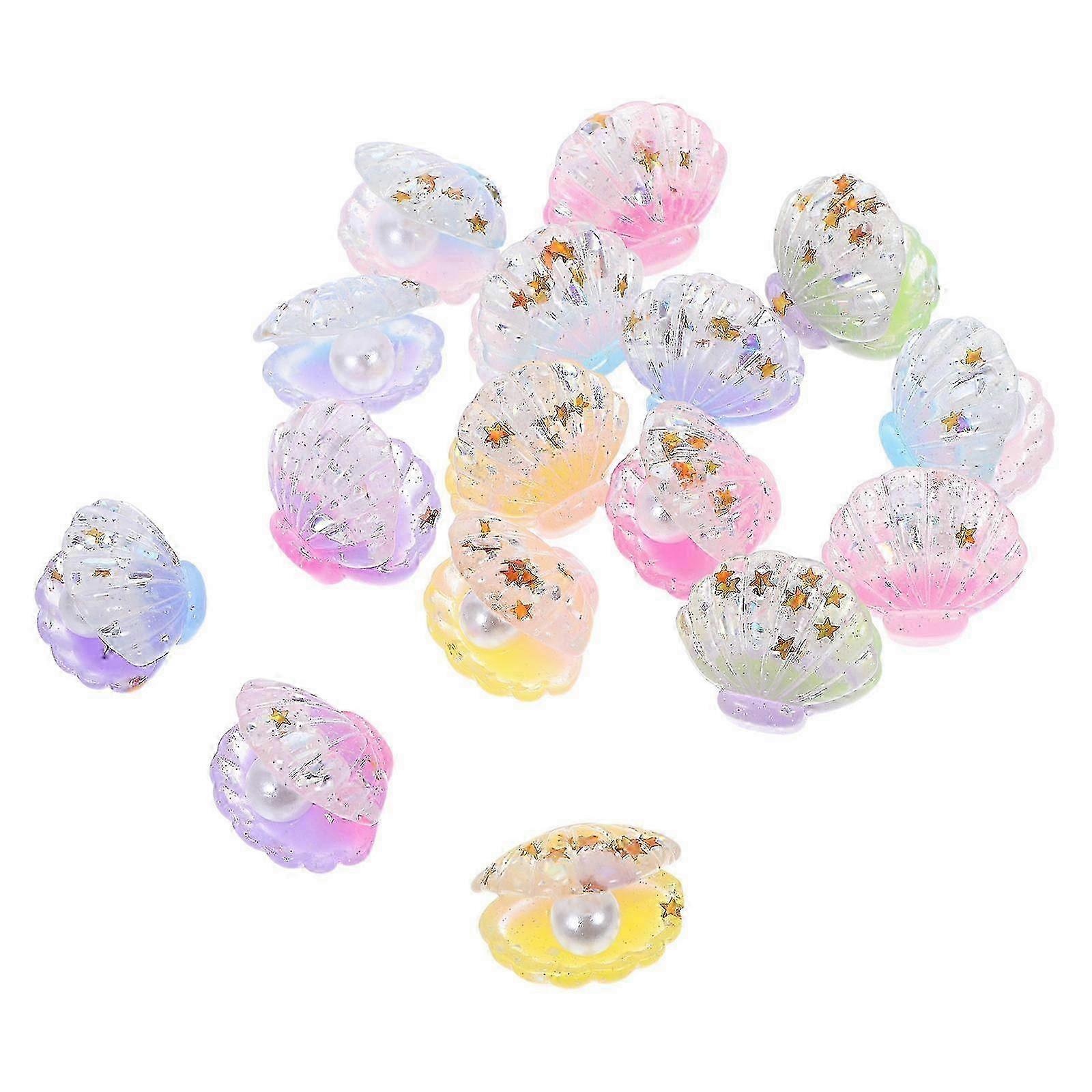 Glowing Pearl Shell Charms 16-Pack