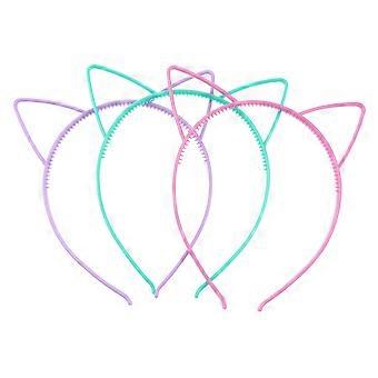 Tiara de cabelo com orelhas de gato, feita de plástico, para decoração, pacote com 9 unidades sortidas.