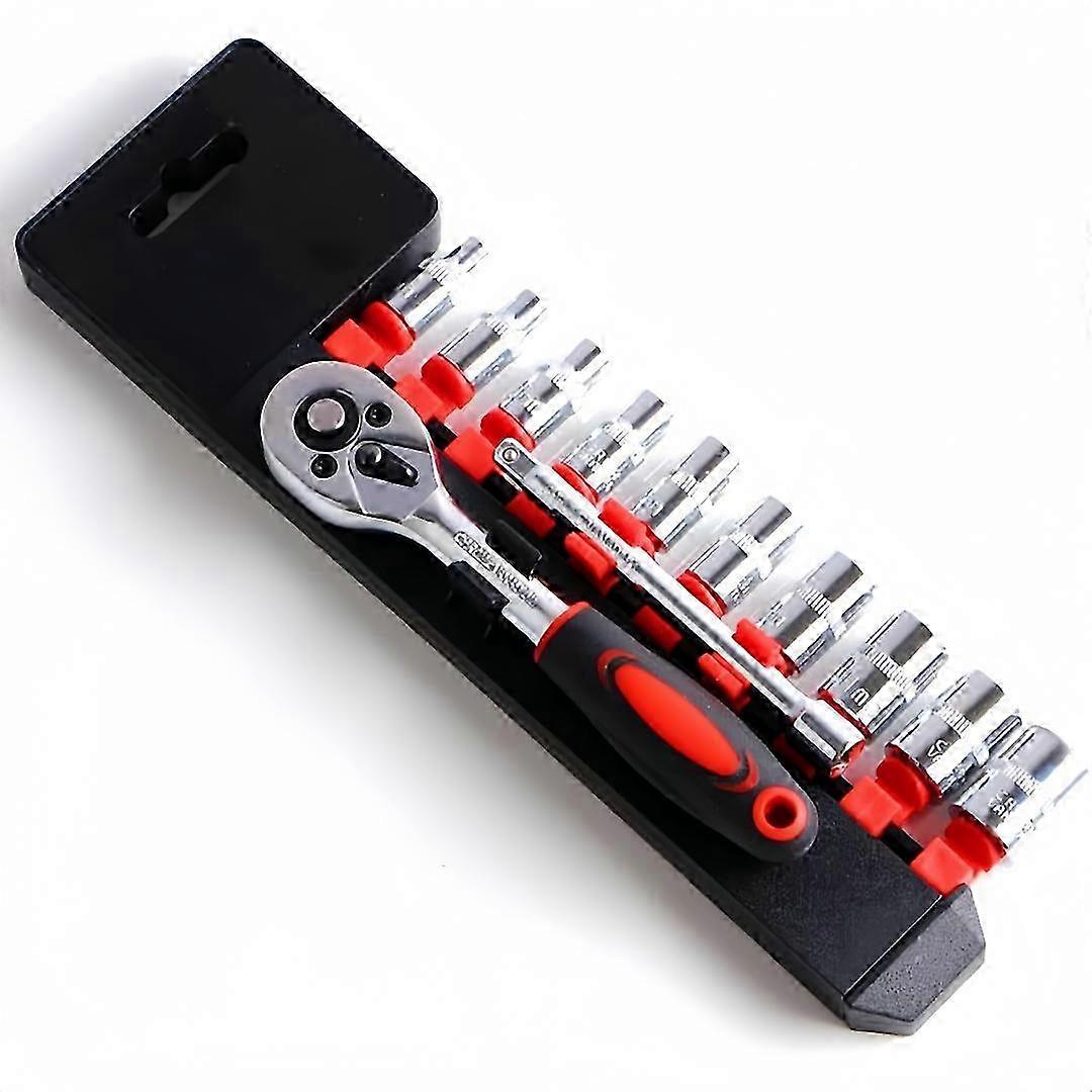12-Pc 1/4 Inch Reversible Ratchet Socket Set