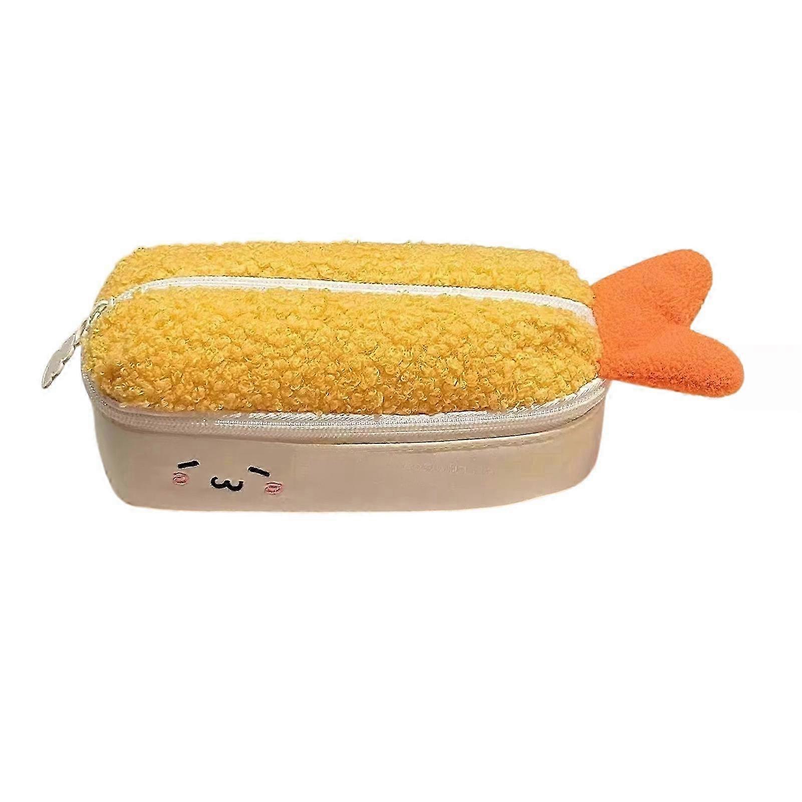Large Soft Plush Shrimp Pencil Case