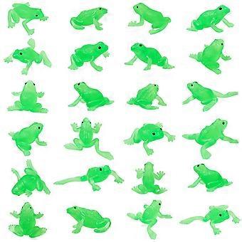 24 Pack Mini Rubber Frog Toys Realistic Green Frog Figures Educational Rainforest Animal Set for Kids Party Favors