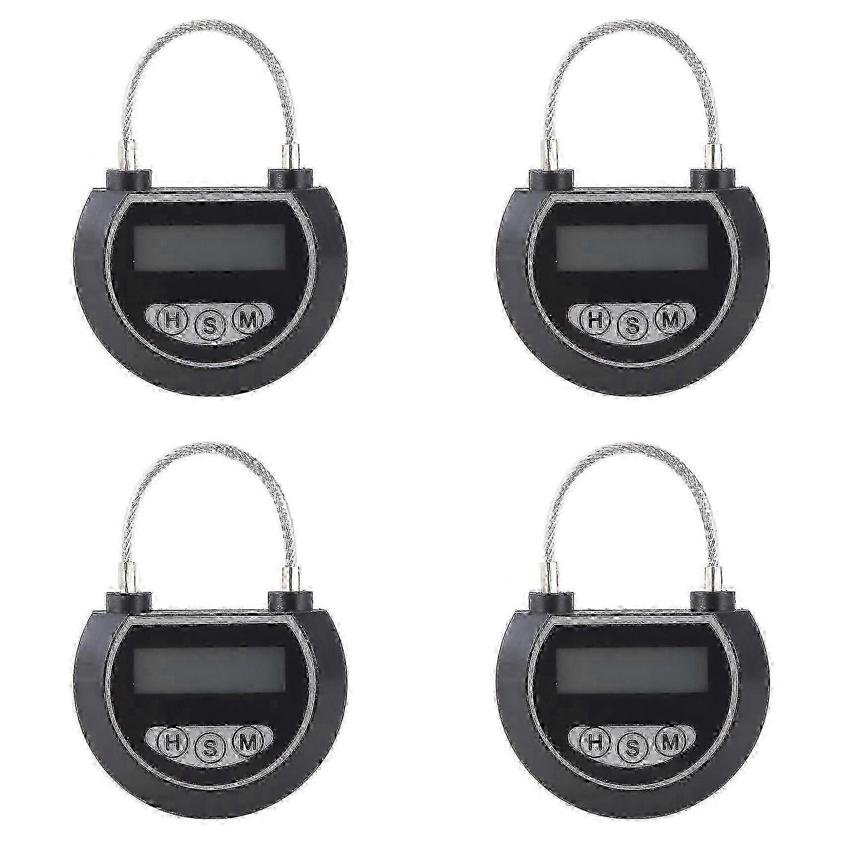4X Electronic Time Lock Timer Lock Container Multi Function Time Lock Bin for Toys Black
